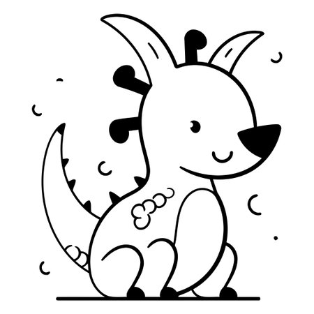 Cute dinosaur. Vector illustration in flat cartoon style. Dinosaur character.のイラスト素材