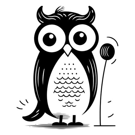 Owl. Vector illustration. Isolated on a white background.のイラスト素材