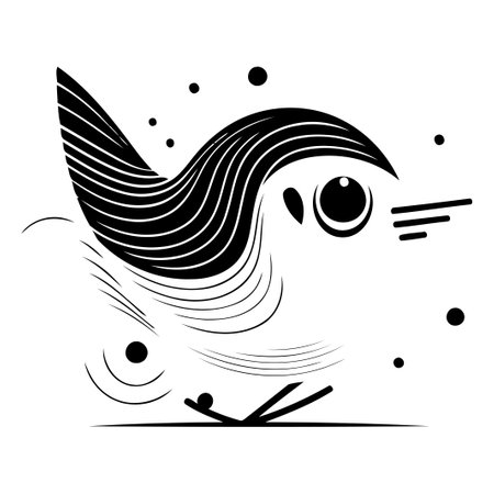 Vector illustration of a cute little bird on a white background. Colorful vector illustration.のイラスト素材