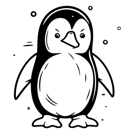 Cartoon penguin. Vector illustration of a cute penguin.のイラスト素材