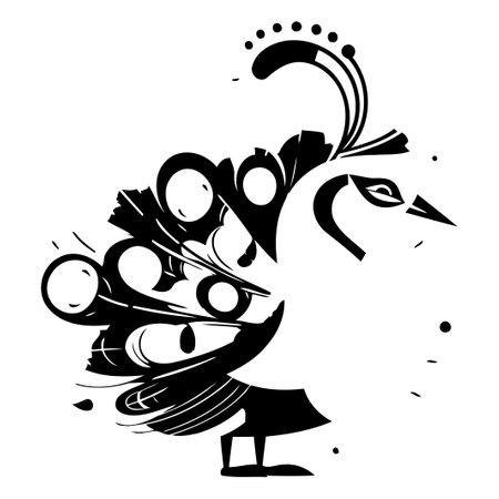 Peacock vector illustration. Isolated on a white background.のイラスト素材