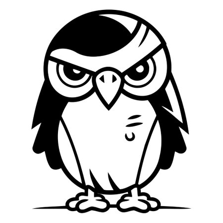 Cute cartoon owl. Vector illustration isolated on a white background.のイラスト素材