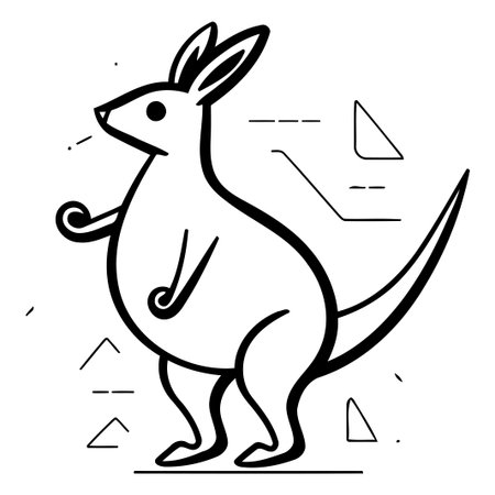 Kangaroo line icon. Vector illustration of kangaroo.のイラスト素材
