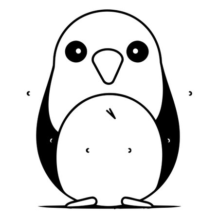 Cute penguin vector illustration. Cute cartoon penguin character.のイラスト素材