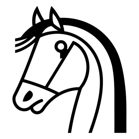 Horse head vector illustration. flat design. isolated on white.のイラスト素材