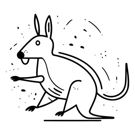 Kangaroo. funny kangaroo. Cartoon animal. Vector illustrationのイラスト素材