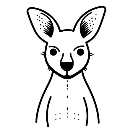 Cute kangaroo. Vector illustration in flat cartoon style.のイラスト素材