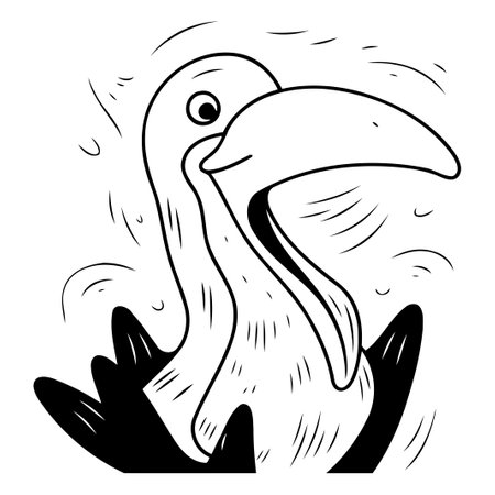 Toucan bird. Vector illustration of a toucan bird.のイラスト素材