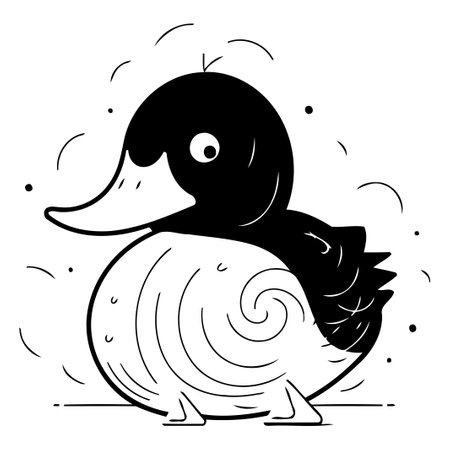 Duck. Vector illustration of a cute duck on a white background.のイラスト素材