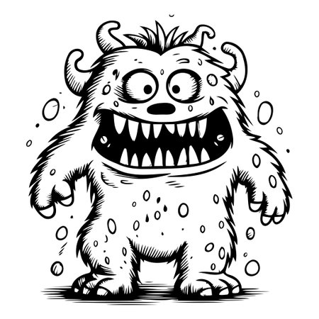 Cartoon monster. Vector illustration of a cartoon monster. Cartoon monster.のイラスト素材
