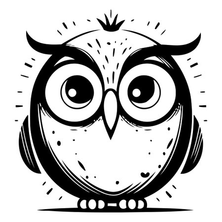 Owl. Vector illustration isolated on white background. Design element for logo. label. sign. poster.のイラスト素材