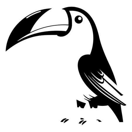 Cute toucan bird isolated on white background. Vector illustration.のイラスト素材