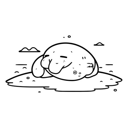 Stones in the sand. Vector illustration in a flat style.のイラスト素材