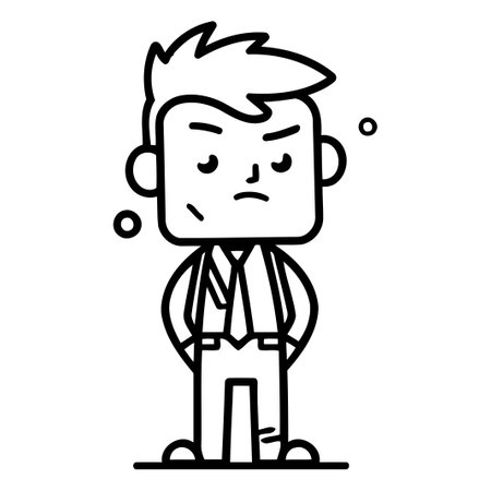 Character illustration design. Businessman sad cartoon.eps vector.epsのイラスト素材