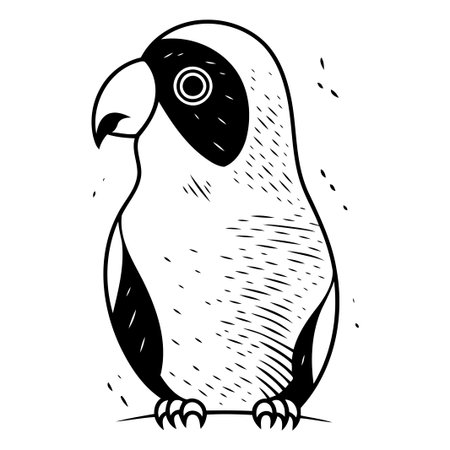 Cute parrot. Vector illustration in doodle style.