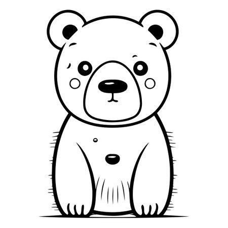 Cute cartoon polar bear. Vector illustration isolated on white background.のイラスト素材