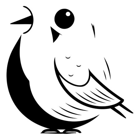 Vector illustration of a cute cartoon parrot isolated on white background.のイラスト素材