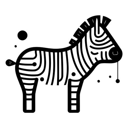 Zebra zebra. Vector illustration in flat style on white background.のイラスト素材
