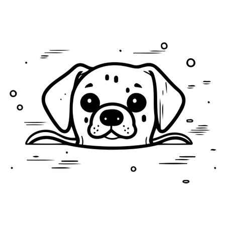 Dalmatian dog head. Vector illustration of a cute dog.のイラスト素材