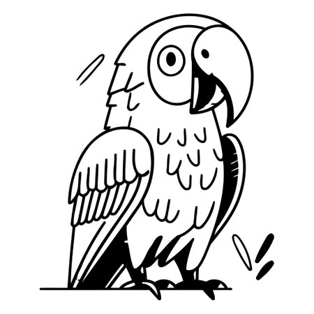 Cute parrot cartoon vector illustration. Colorful parrot character.のイラスト素材
