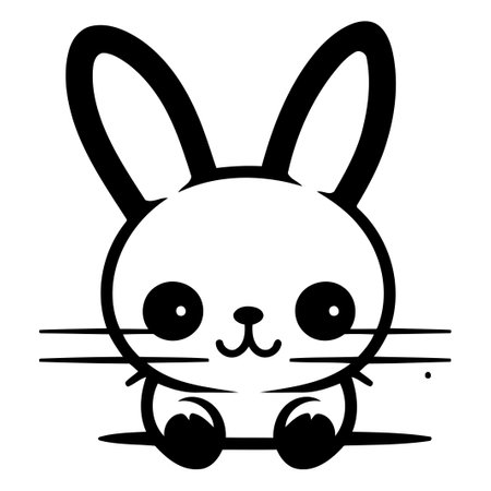 Cute cartoon rabbit. Vector illustration of a cute cartoon rabbit.のイラスト素材