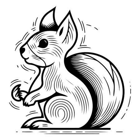 Squirrel. Vector illustration. Isolated on a white background.のイラスト素材