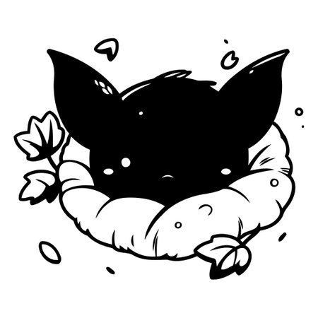 Cute cartoon halloween bat in pumpkin. Vector illustration.のイラスト素材