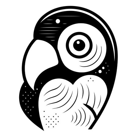 Cute parrot. Vector illustration in cartoon style. Isolated on white background.のイラスト素材