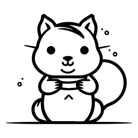 Squirrel cartoon icon. Vector illustration of a squirrel in cartoon style.のイラスト素材