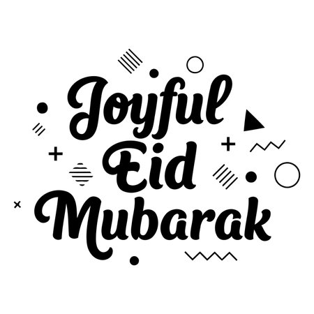 Joyful Eid Mubarak typography design.のイラスト素材