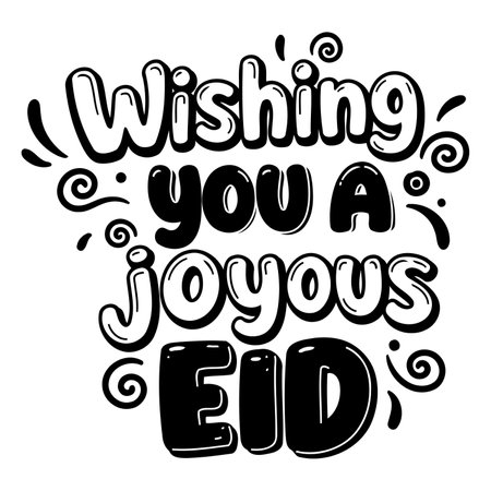 Happy Eid typography design.のイラスト素材