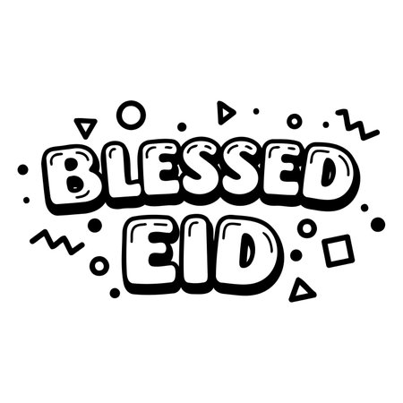 Fun, celebratory Eid greeting.のイラスト素材