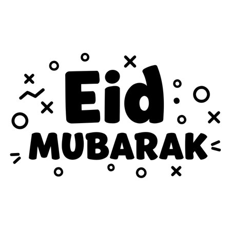 Fun, modern Eid Mubarak greeting.のイラスト素材