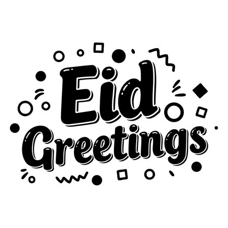 Eid greetings, fun typography design.のイラスト素材