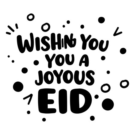 Happy Eid greeting, playful typography.のイラスト素材