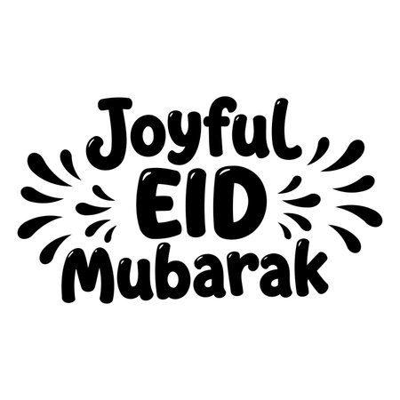 Joyful Eid Mubarak typography design.のイラスト素材
