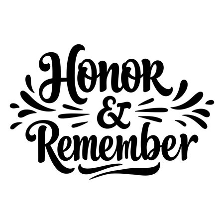 Black and white inspirational quote graphic, perfect for memorial, remembrance, or patriotic designs.  Use for advertising, social media, or merchandise.のイラスト素材