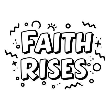 Motivational, inspirational graphic design with bold, comic-style lettering. Ideal for faith-based marketing, social media posts, or posters.のイラスト素材