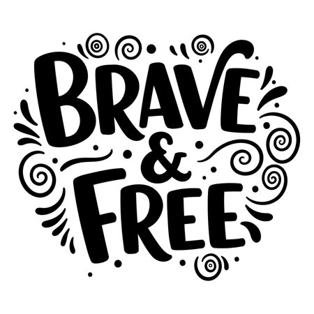 Black and white inspirational quote graphic with swirls. Ideal for posters, apparel, social media, or digital marketing/education.のイラスト素材