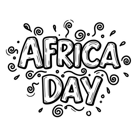 Bold, stylized graphic for Africa Day, perfect for marketing materials or educational resources.  Use for advertising, social media, or print.のイラスト素材