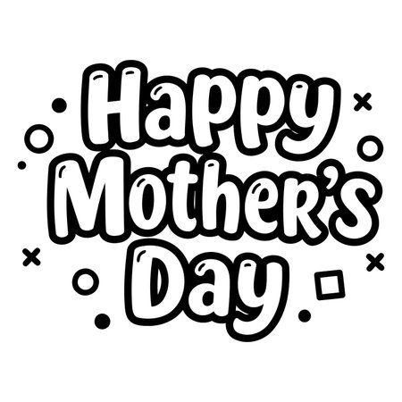 Bold, fun graphic perfect for Mother's Day marketing or social media posts.  Suitable for advertisements, web banners, or social media templates.のイラスト素材
