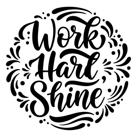 Black and white motivational quote graphic with a circular, ornate design.  Perfect for posters, apparel, or social media marketing.のイラスト素材