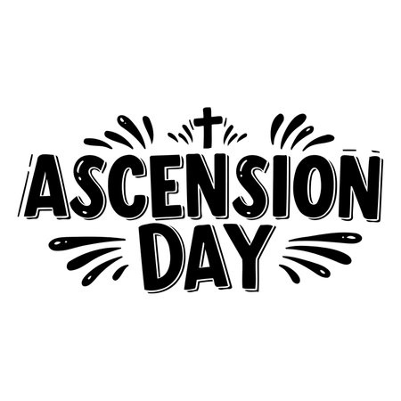 Bold, stylized graphic design of Ascension Day.  Suitable for religious marketing or education materials.のイラスト素材