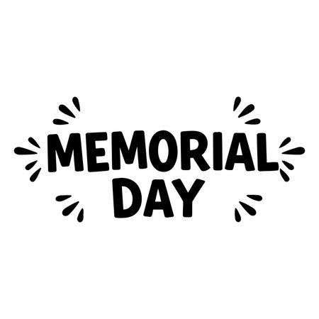 Bold, stylized typography commemorating Memorial Day.  Simple, graphic design perfect for advertising or editorial use.のイラスト素材