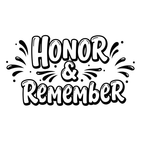 Bold, stylized text graphic design perfect for commemorating events.  Ideal for marketing, print, and social media.のイラスト素材