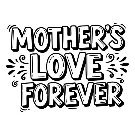 Bold, hand-drawn typography design perfect for Mother's Day marketing or gift-related themes.  Suitable for advertising, social media graphics, and print.のイラスト素材