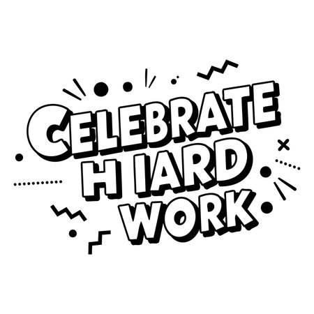 Motivational typography graphic, bold, stylized, comic-book-inspired text. Ideal for work-related advertising, social media posts, or editorial.のイラスト素材