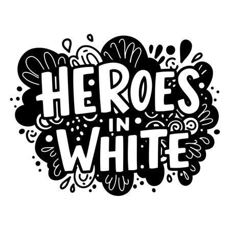 Bold, stylized lettering with whimsical doodle elements. Ideal for health, medical, or inspirational marketing or editorial use.のイラスト素材