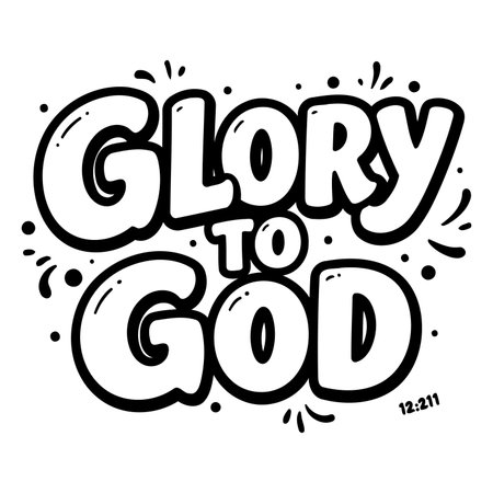 Bold, stylized graphic design of "Glory to God."  Suitable for religious or inspirational marketing, social media, or editorial use.のイラスト素材