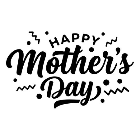 Stylish, bold, and modern Happy Mother's Day typography.  Great for advertising or editorial use related to mothers, gifts, or spring celebrations.のイラスト素材